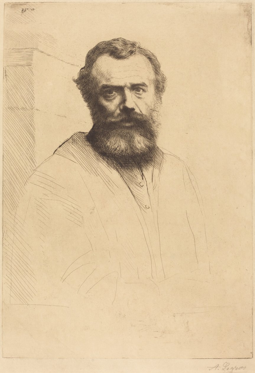 Självporträtt, 3:e plåten av Alphonse Legros