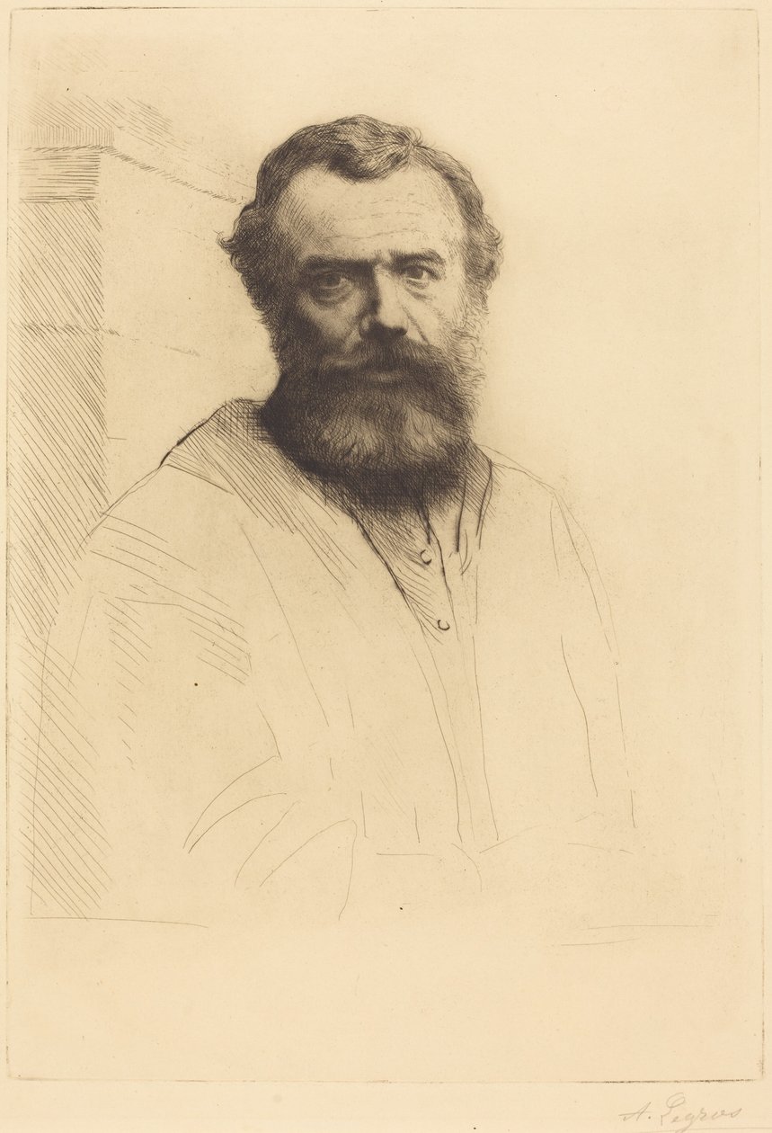 Självporträtt, 3:e plåten av Alphonse Legros