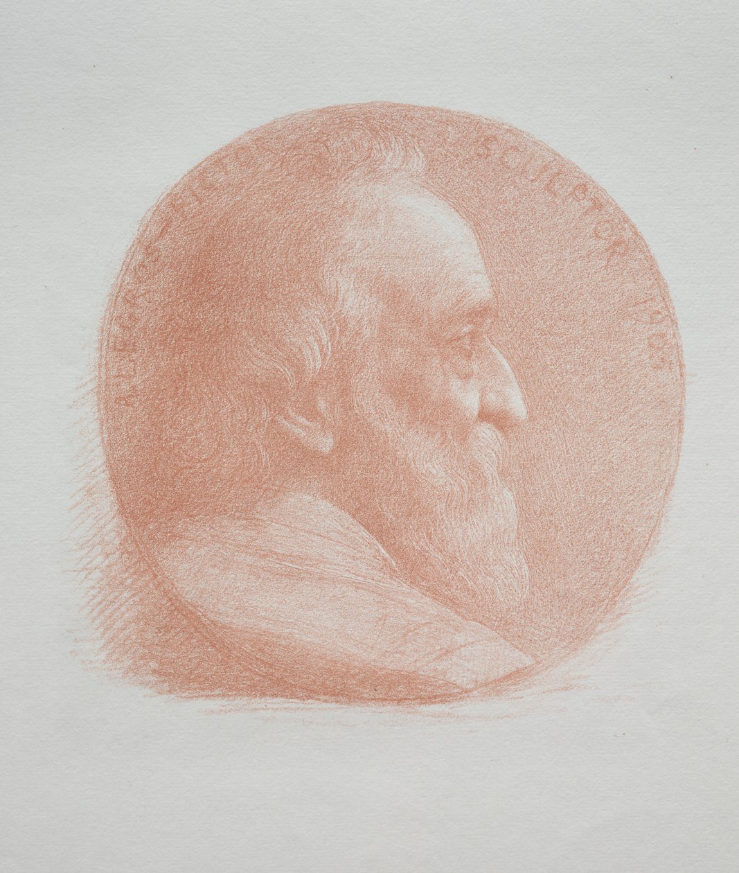 Självporträtt, Medaljong nr 2 11:e tallriken. av Alphonse Legros