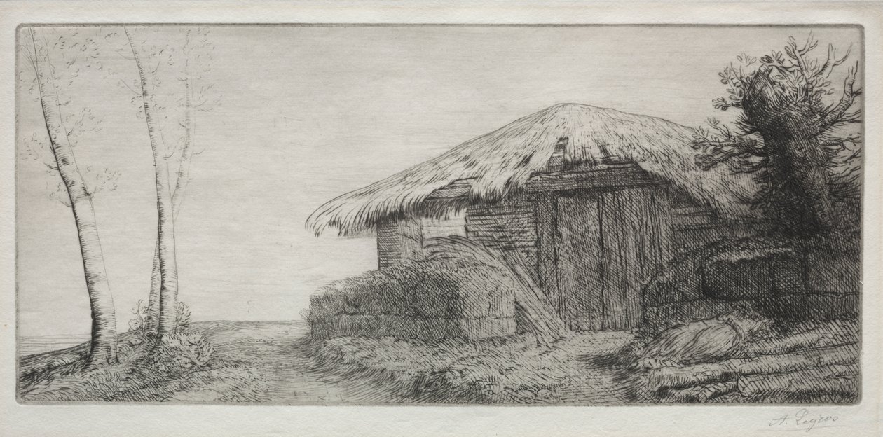 Fårstall på kullen av Alphonse Legros