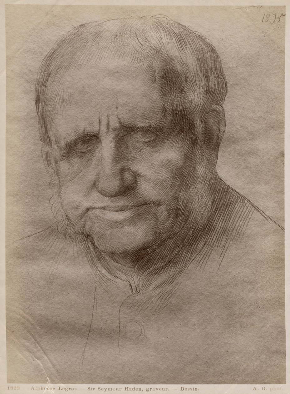 Sir Francis Seymour Haden, etsare, 1895 (guldspets på papper) (se även 414599) av Alphonse Legros