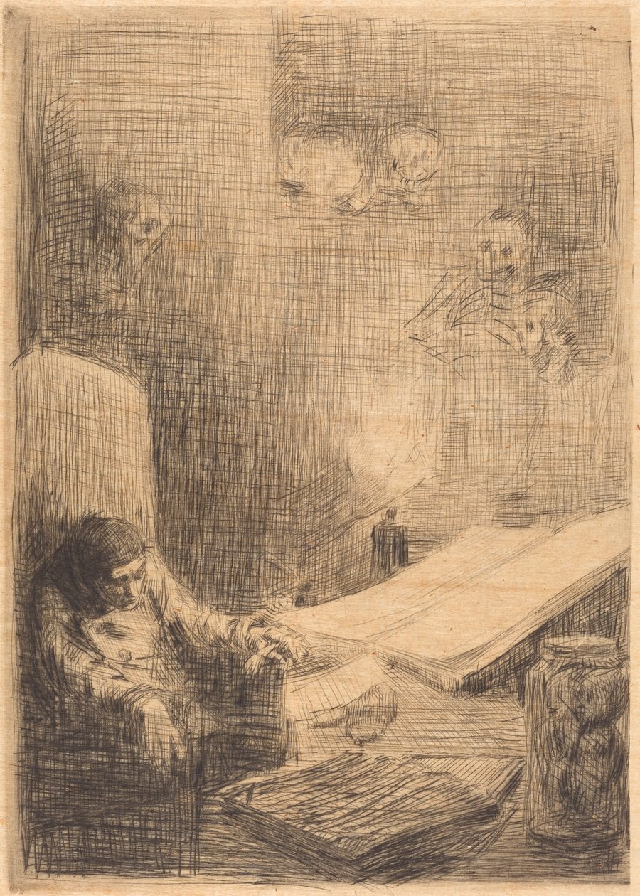 Sleeping Scholar Den sovande lärd. av Alphonse Legros