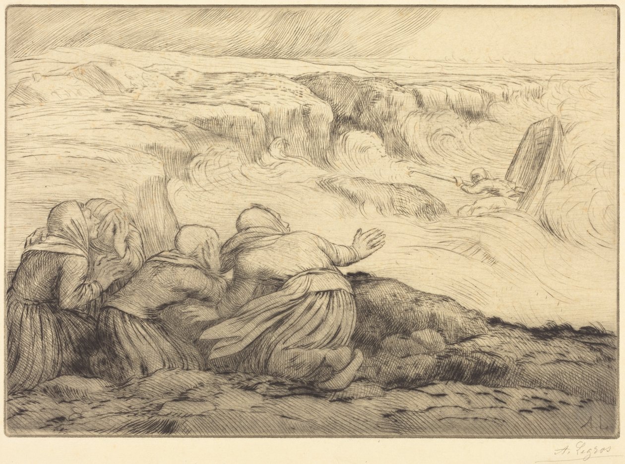 Liten båt i fara (Barque en péril) av Alphonse Legros