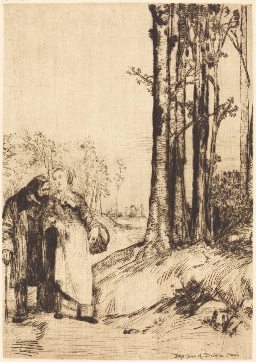 Konvalescentens promenad (La promenade du convalescent) av Alphonse Legros