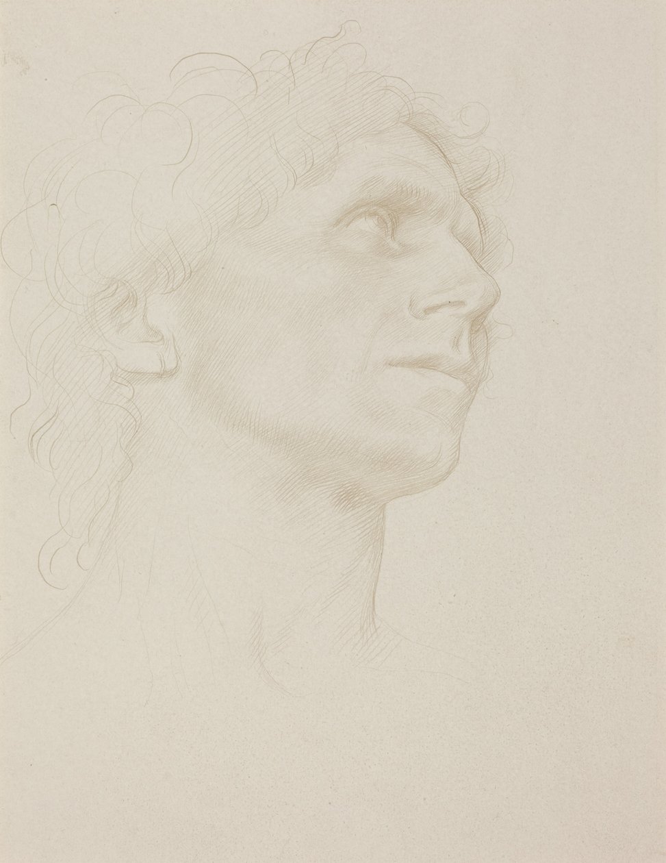 Studie av ett kvinnligt huvud, vänt åt höger av Alphonse Legros