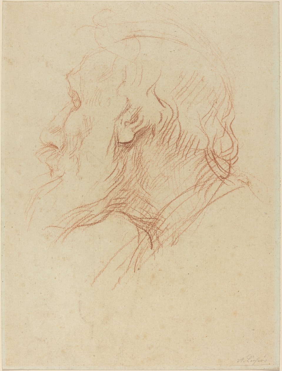 Studie av en tiggare. av Alphonse Legros