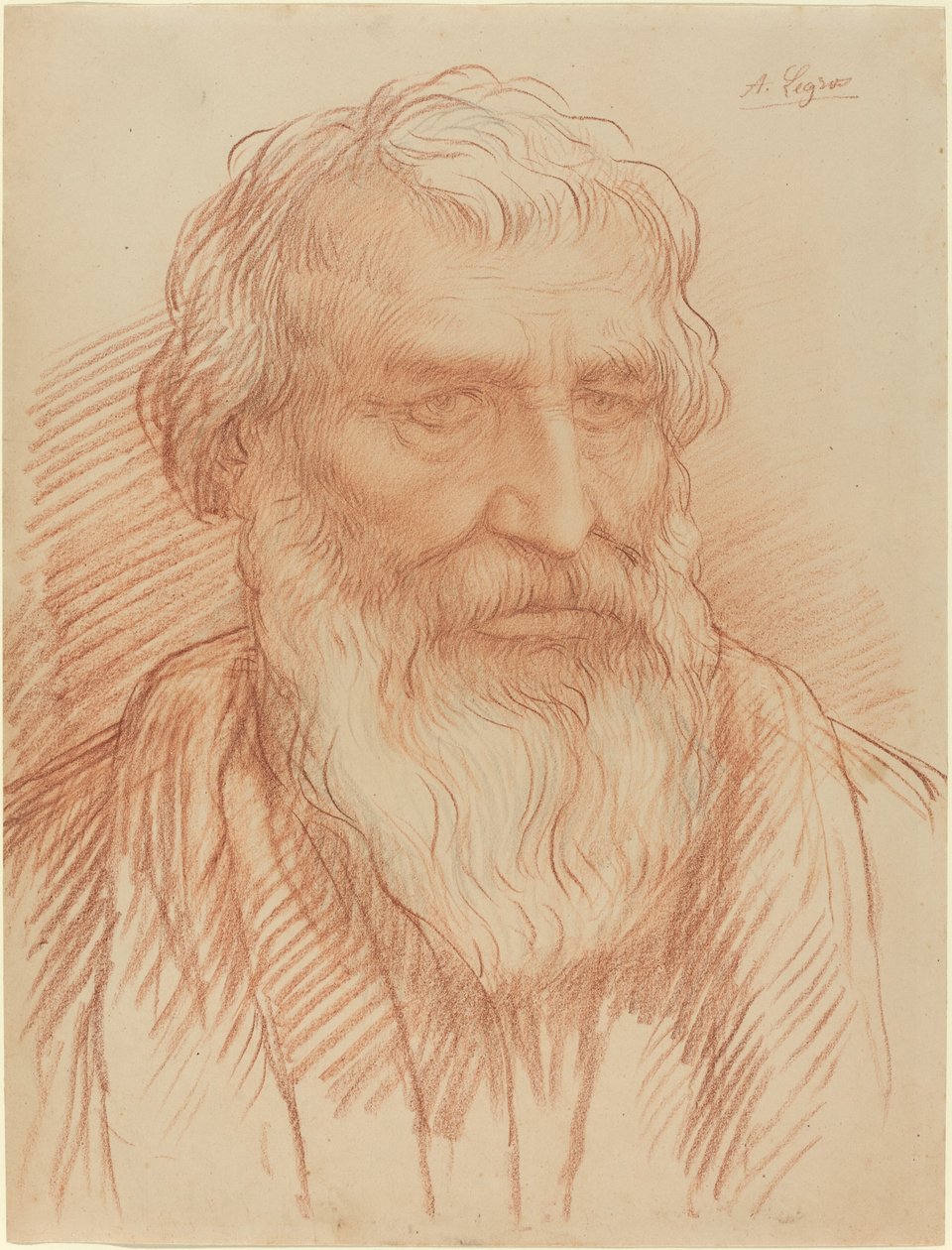 Studie av ett huvud av Alphonse Legros
