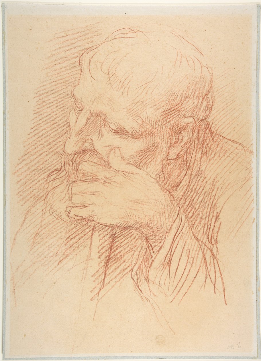Studie av ett huvud av Alphonse Legros