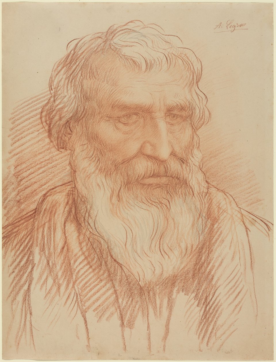 Studie av ett huvud av Alphonse Legros