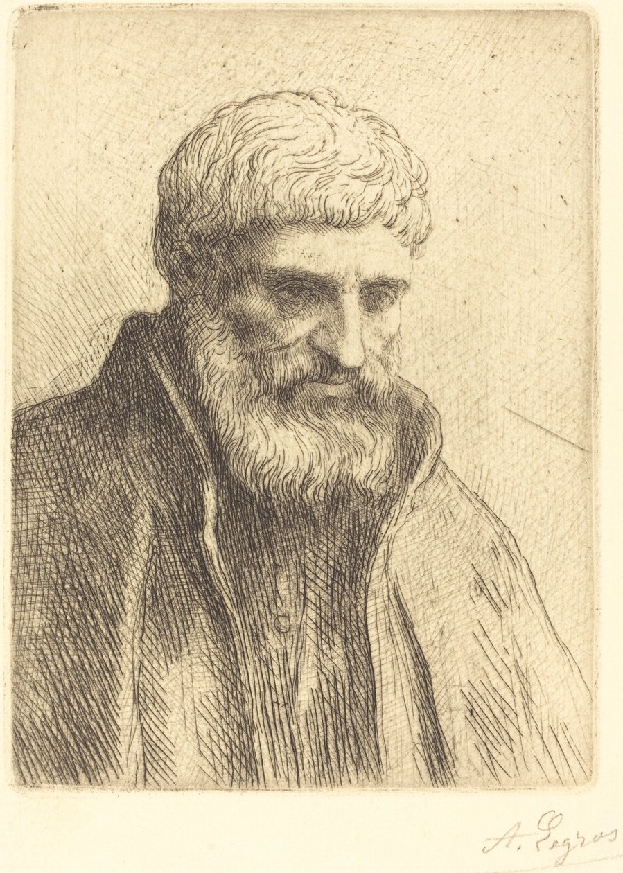 Studie av en gammal man (Etude de vieillard) av Alphonse Legros