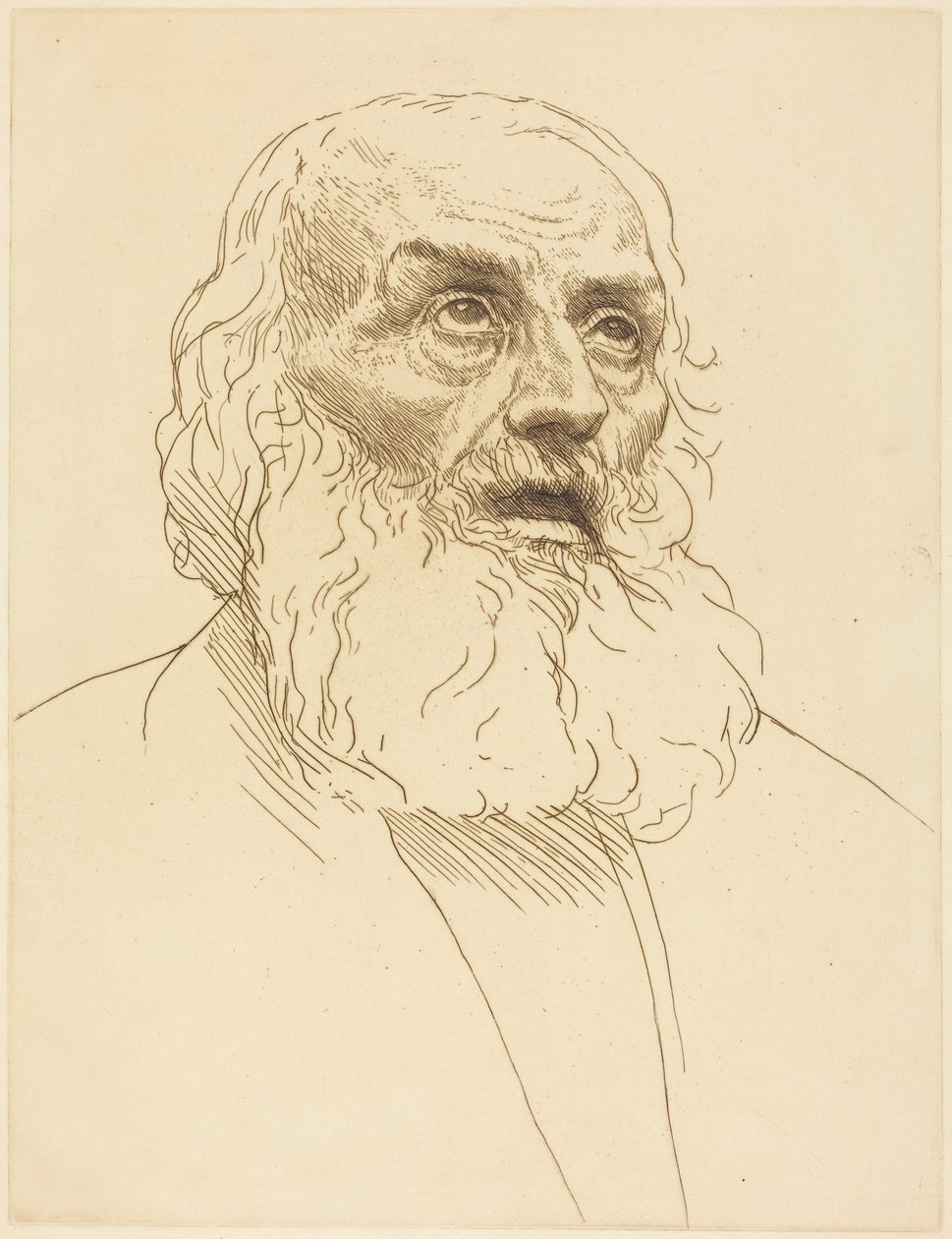 Study of an Old Man (Studie av en gammal man) av Alphonse Legros