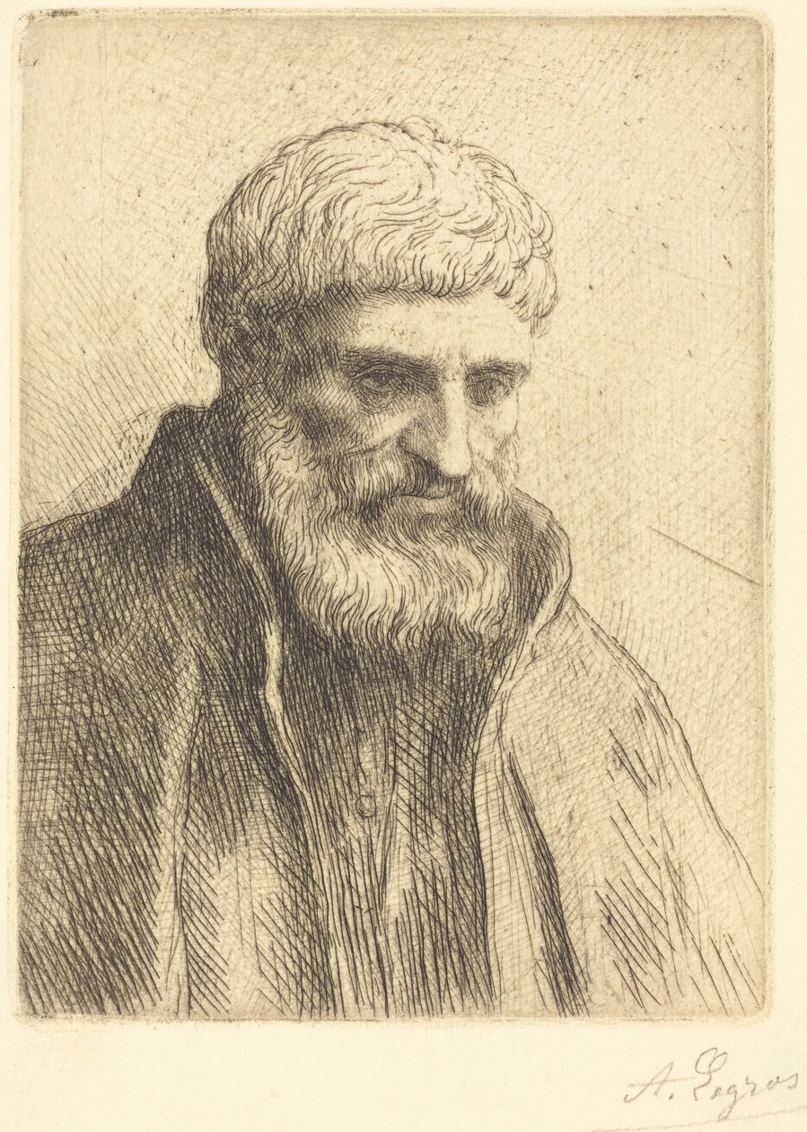Study of an Old Man (Studie av en gammal man) av Alphonse Legros