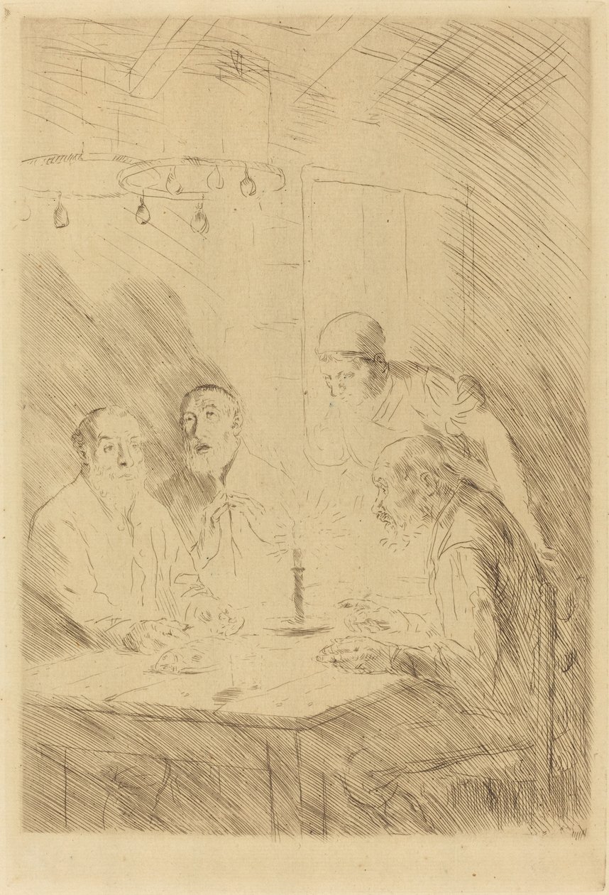 De fattigas måltid Nattvarden på misere. av Alphonse Legros
