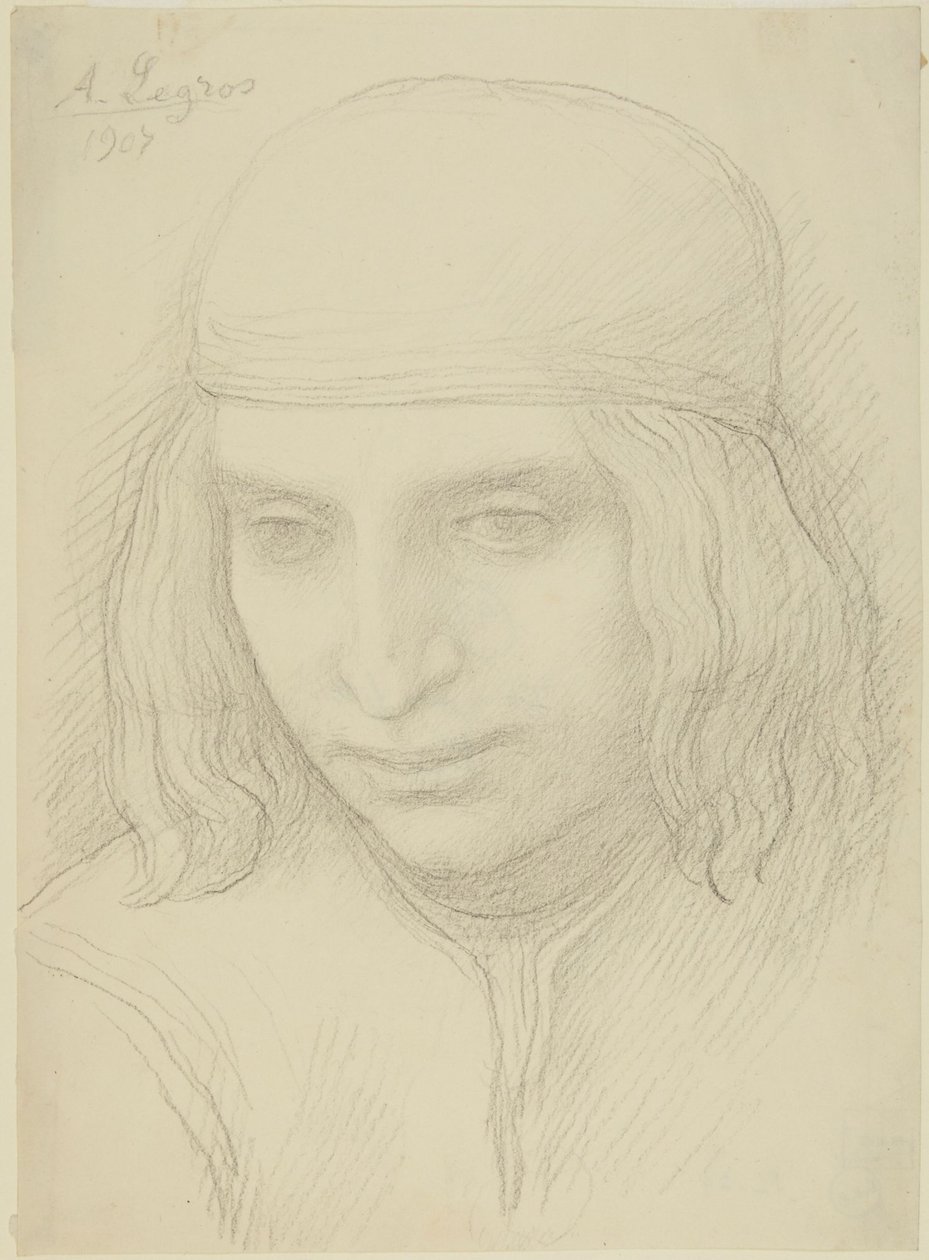 Huvud av en ung flicka av Alphonse Legros