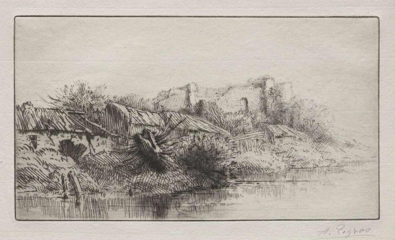Den övergivna byn. av Alphonse Legros