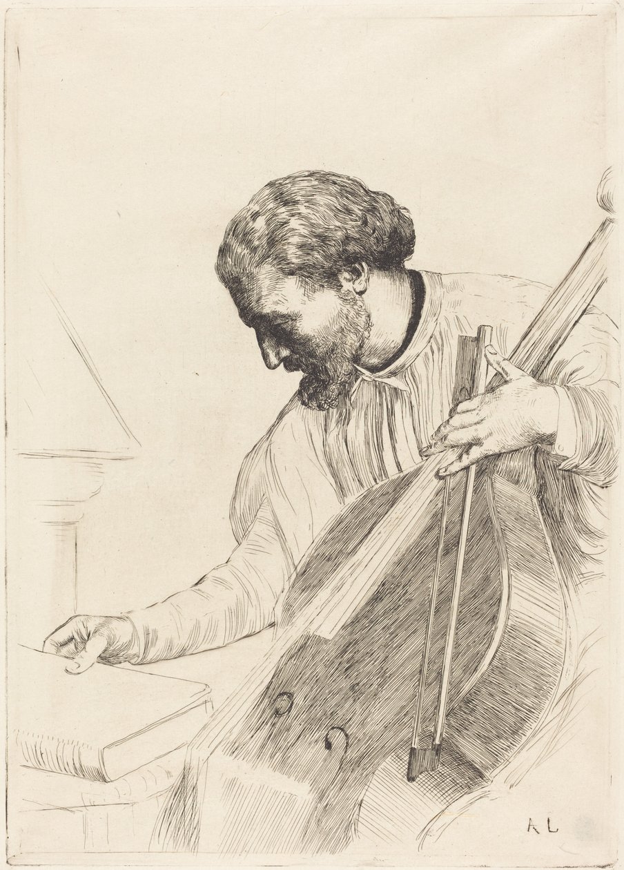 The Bass Player (Kontrabasisten) av Alphonse Legros