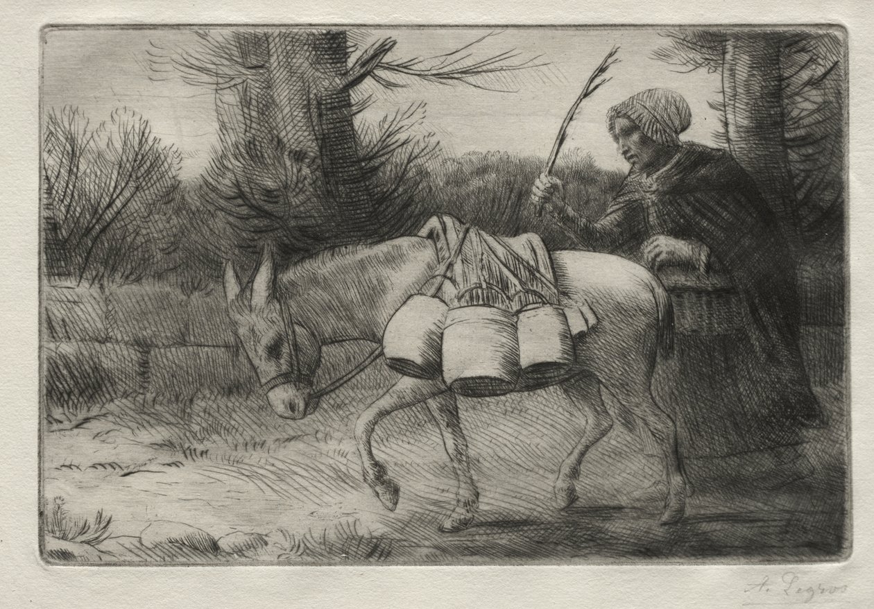 The Dairymaid of Boulogne (tredje tallriken) av Alphonse Legros