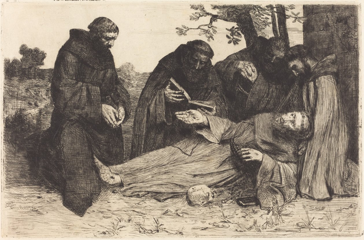 Den helige Franciskus död (La mort de St. Francois) av Alphonse Legros