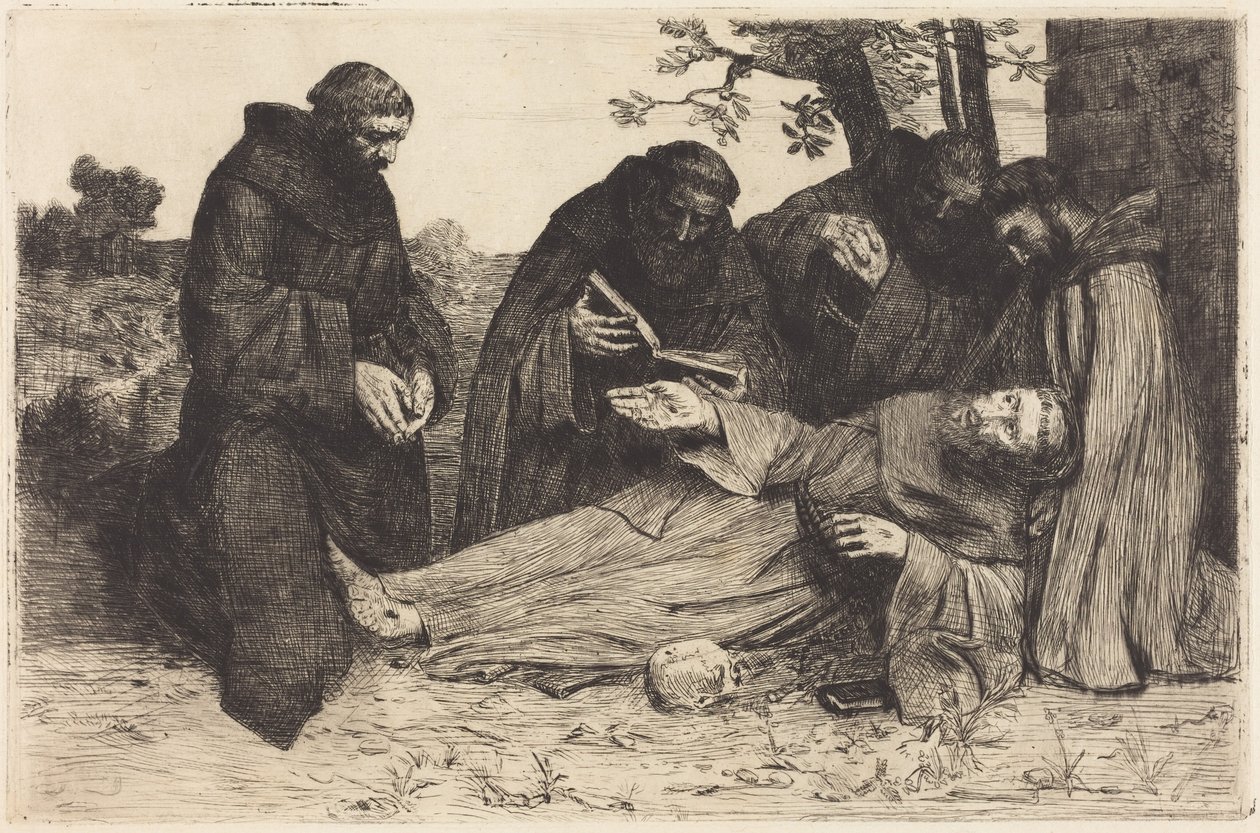 Sankt Franciskus död av Alphonse Legros