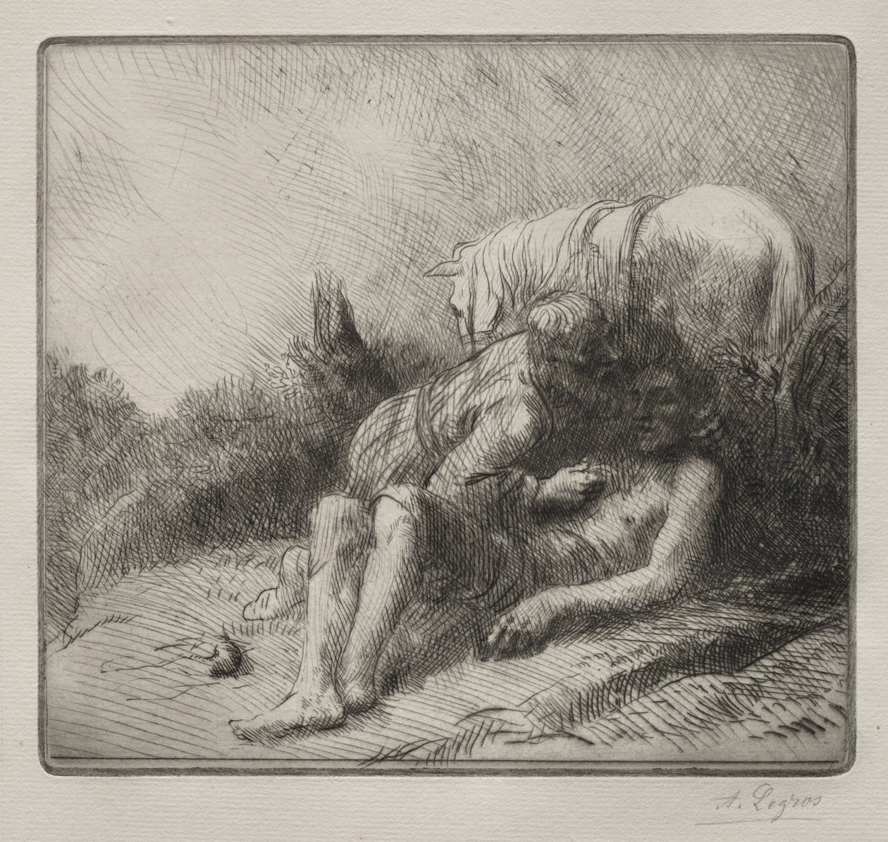 Den barmhärtige samariten. av Alphonse Legros