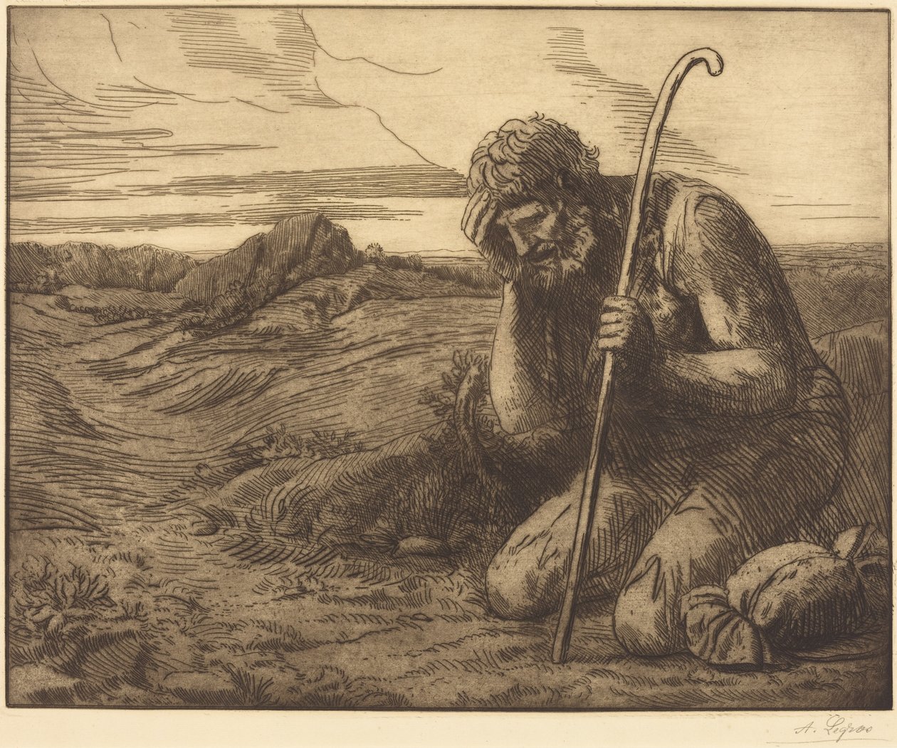 Den förlorade sonen, 6:e bladet (”Det förlorade barnet”) av Alphonse Legros