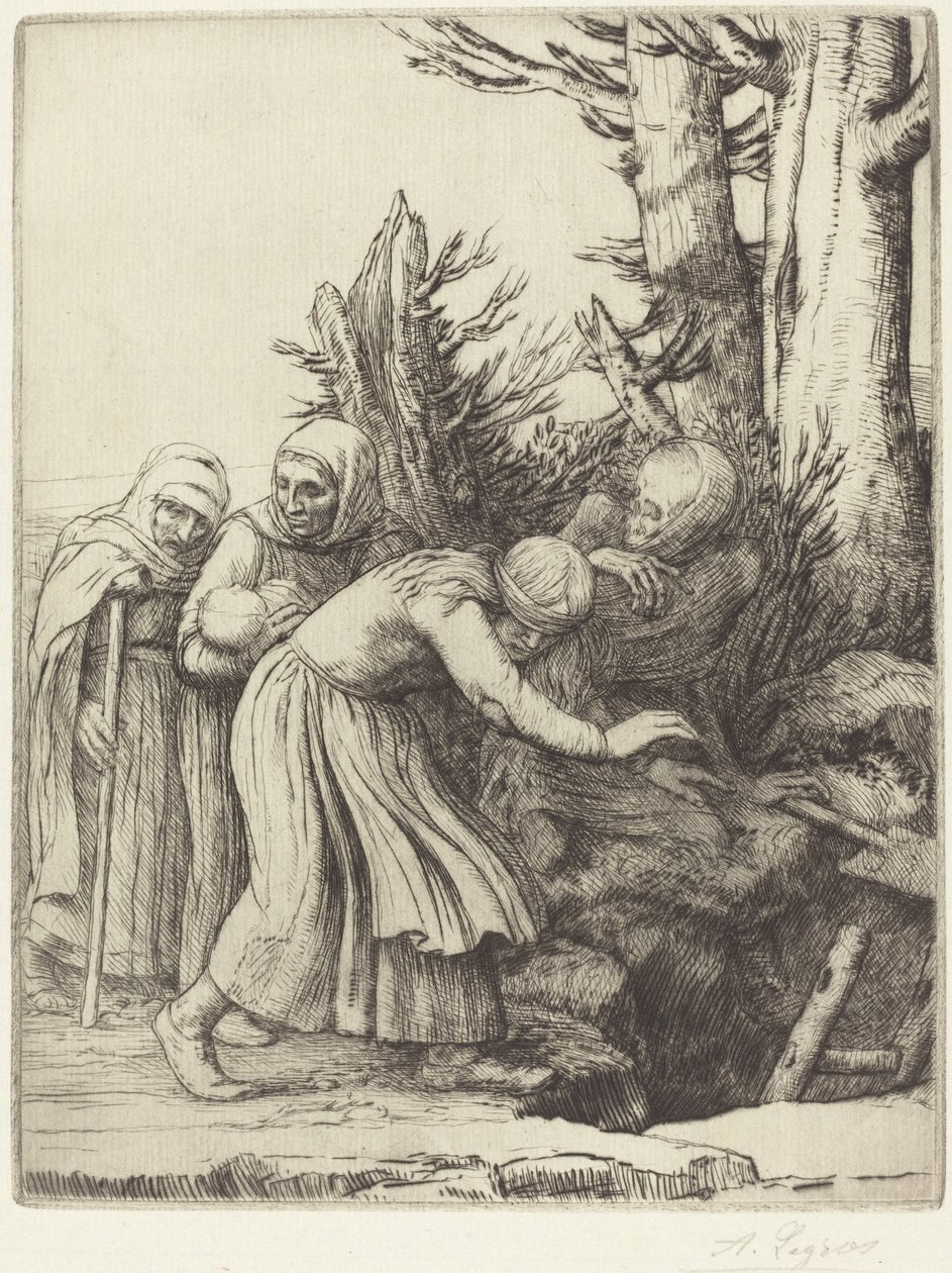 The Triumph of Death: Death Prepares a Dwelling for the Homeless Le triomphe.... av Alphonse Legros