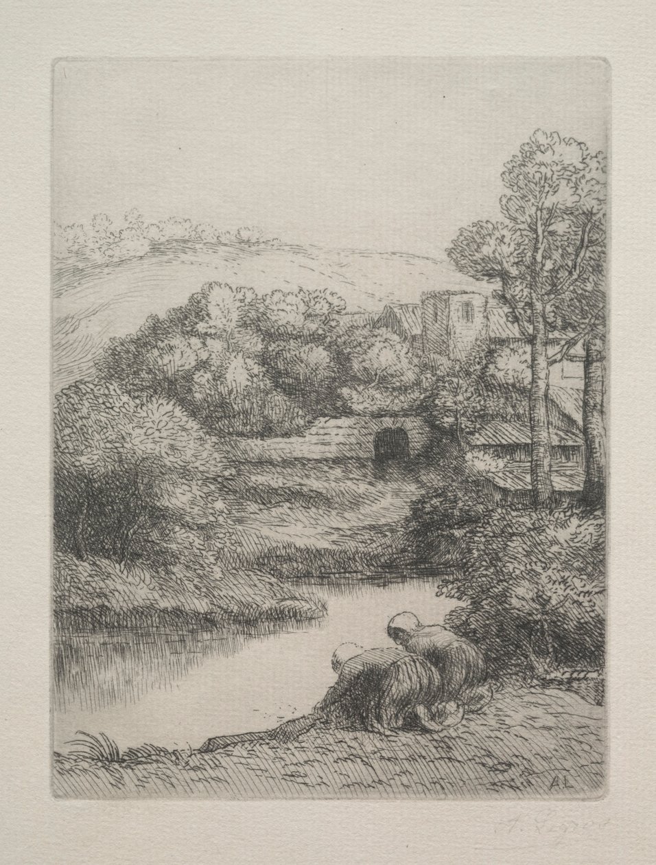 The Wash House Le Lavoir, Dite Les Laveuses. av Alphonse Legros