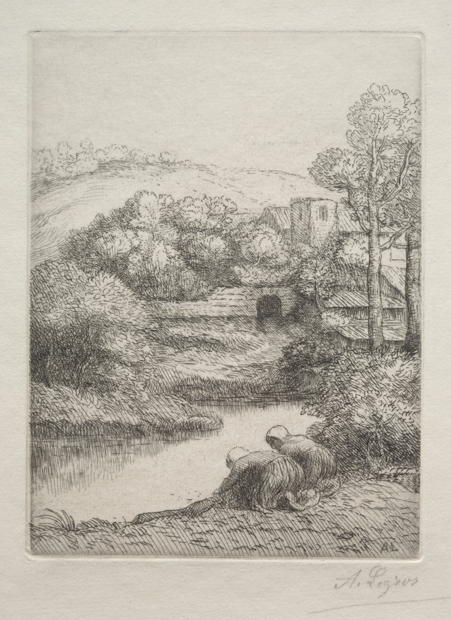 The Washing Place, kallad The Washerwomen (Le Lavoir, Dite "Les Laveuses") av Alphonse Legros