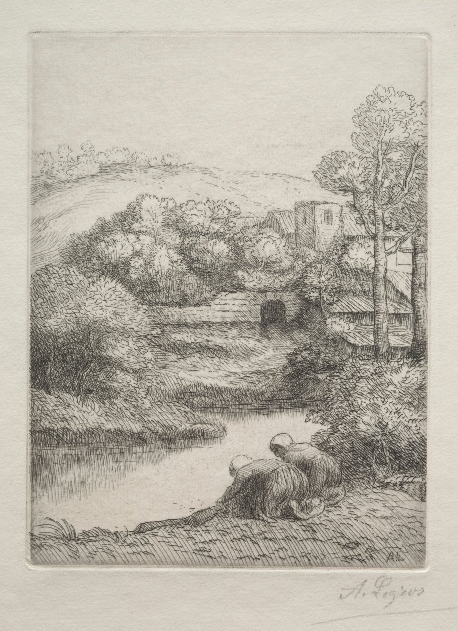 The Washing Place, kallad The Washerwomen Le Lavoir, Dite Les Laveuses. av Alphonse Legros