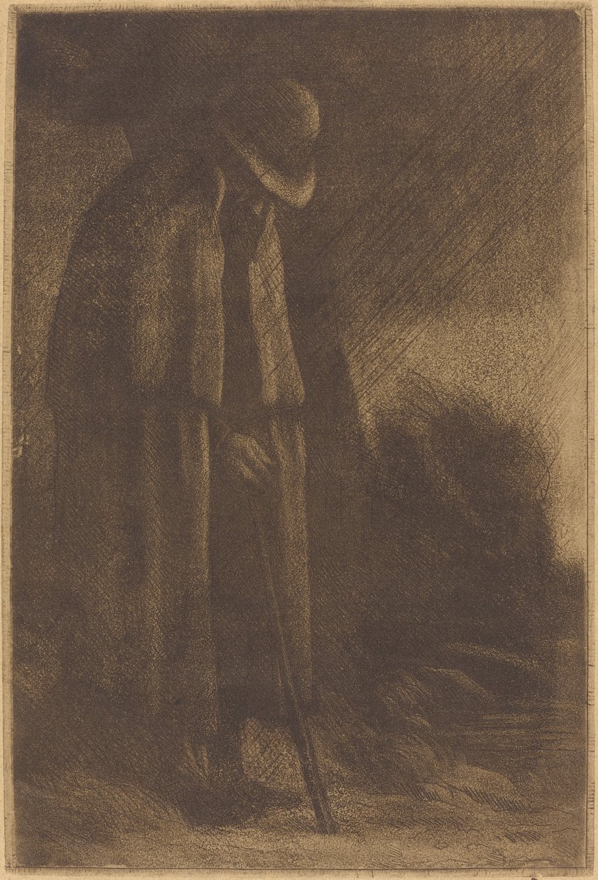 Resenären tar skydd av Alphonse Legros