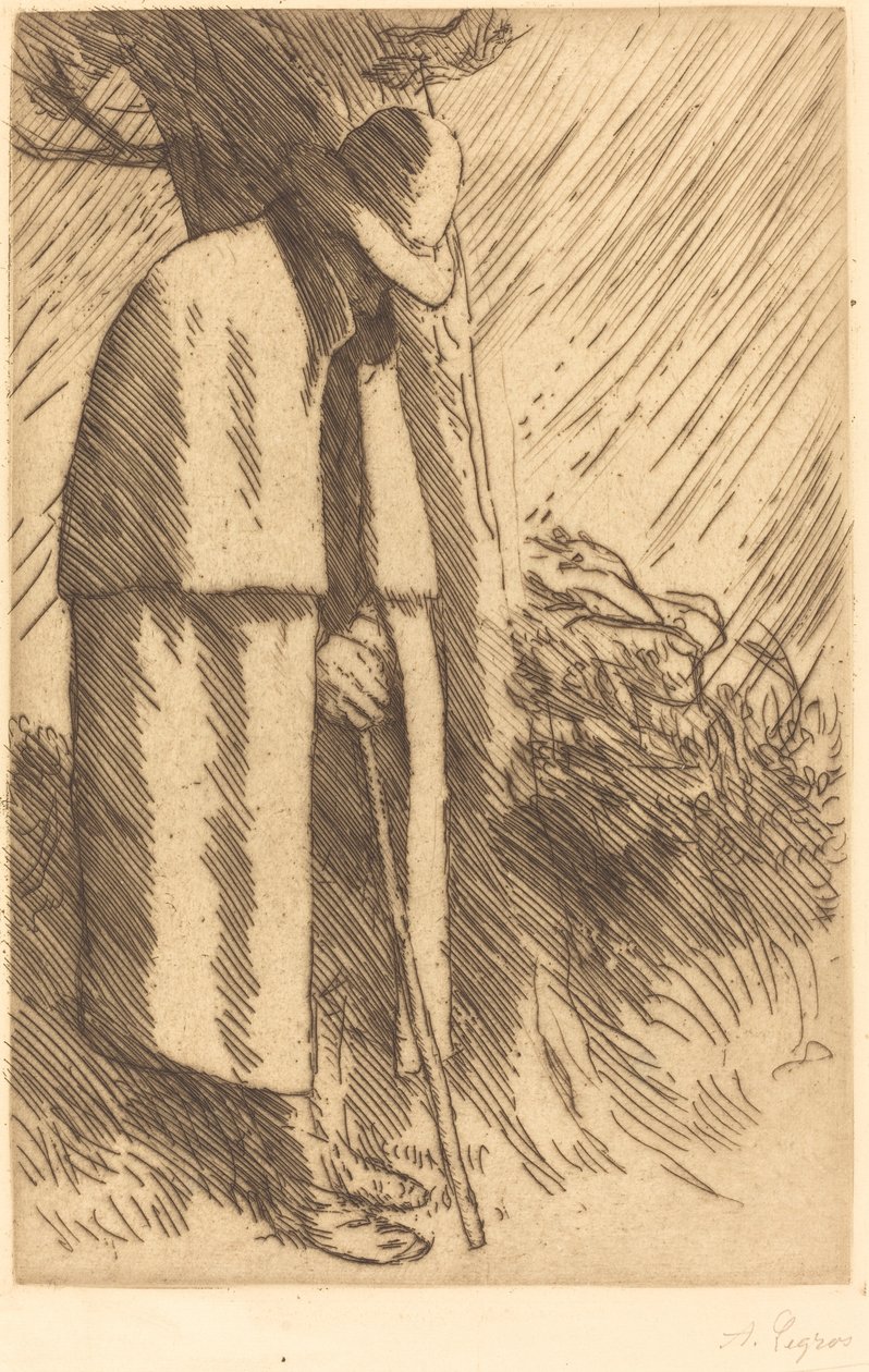 Resenären tar skydd av Alphonse Legros