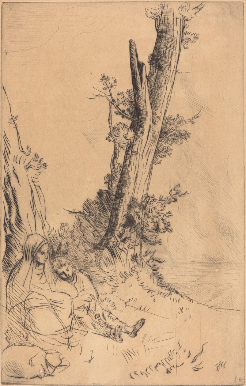 Resenärer vilar av Alphonse Legros