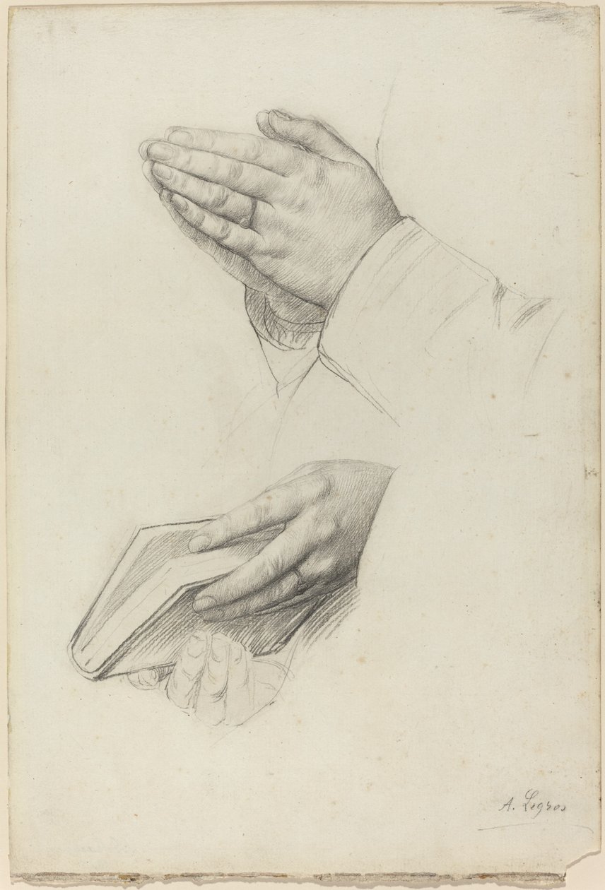 Två studier av händer. av Alphonse Legros