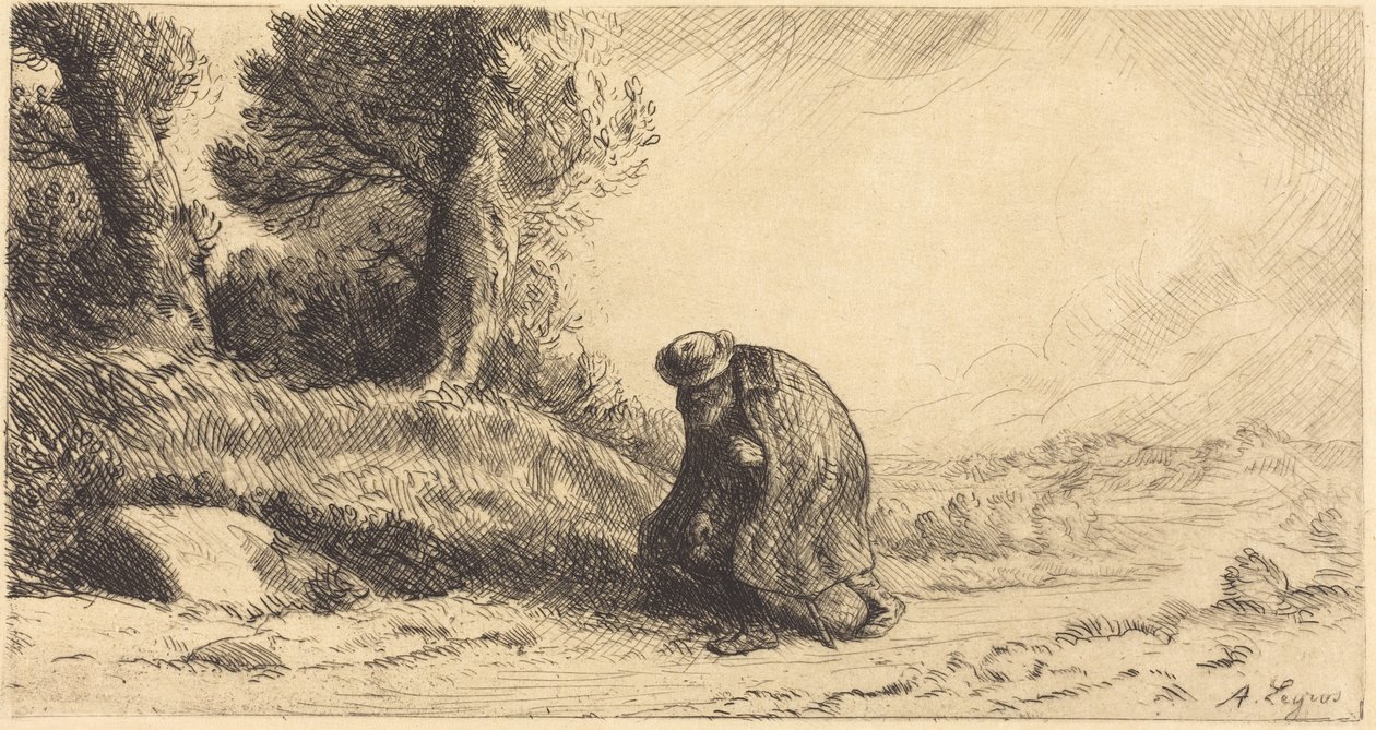 Vagabond på väg genom en gränd av Alphonse Legros