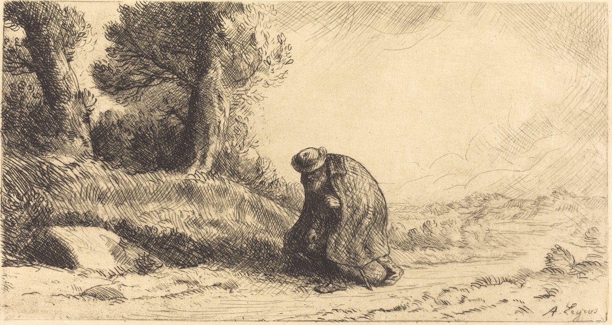 Vagabond som rör sig längs ett körfält En Vagabond som rör sig längs ett körfält. av Alphonse Legros