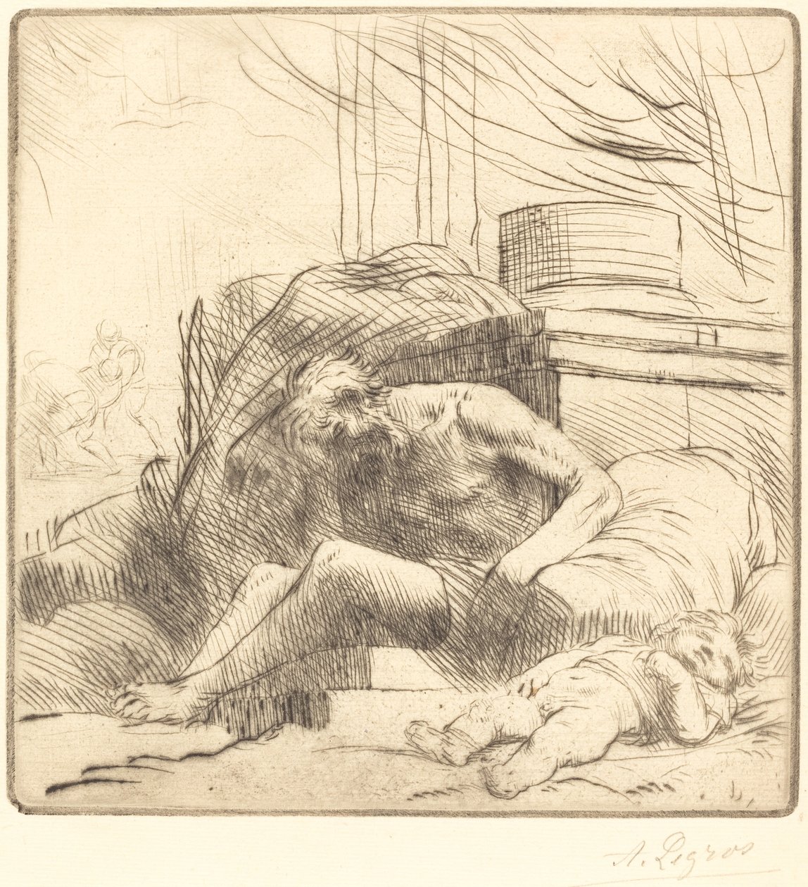 Brandoffer Offer för brand. av Alphonse Legros