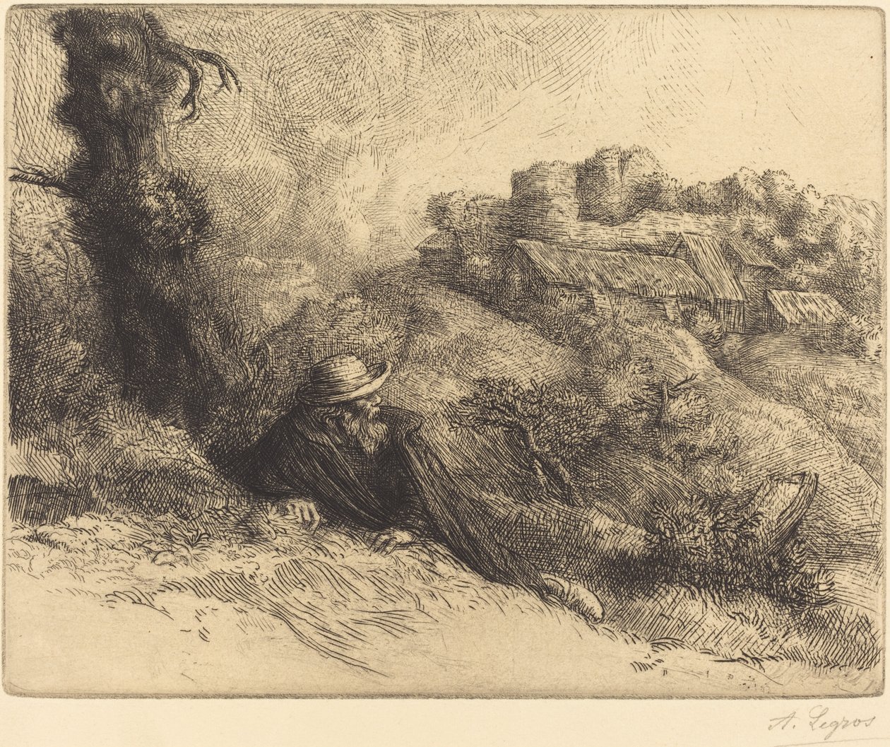 Utsikt över ett slott (Chateau des Revenants) av Alphonse Legros