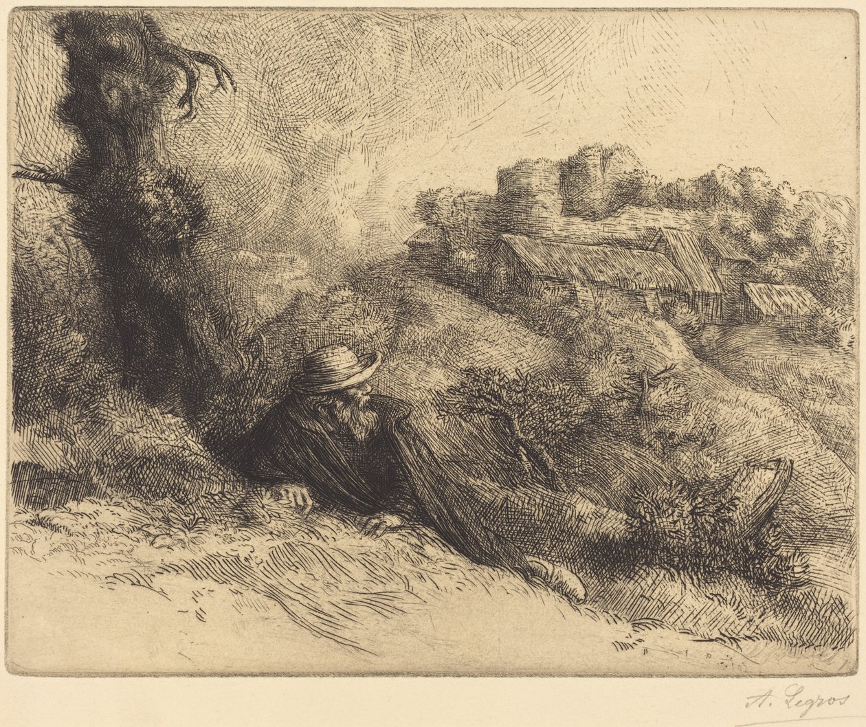 Utsikt över ett slott (Château des Revenants) av Alphonse Legros