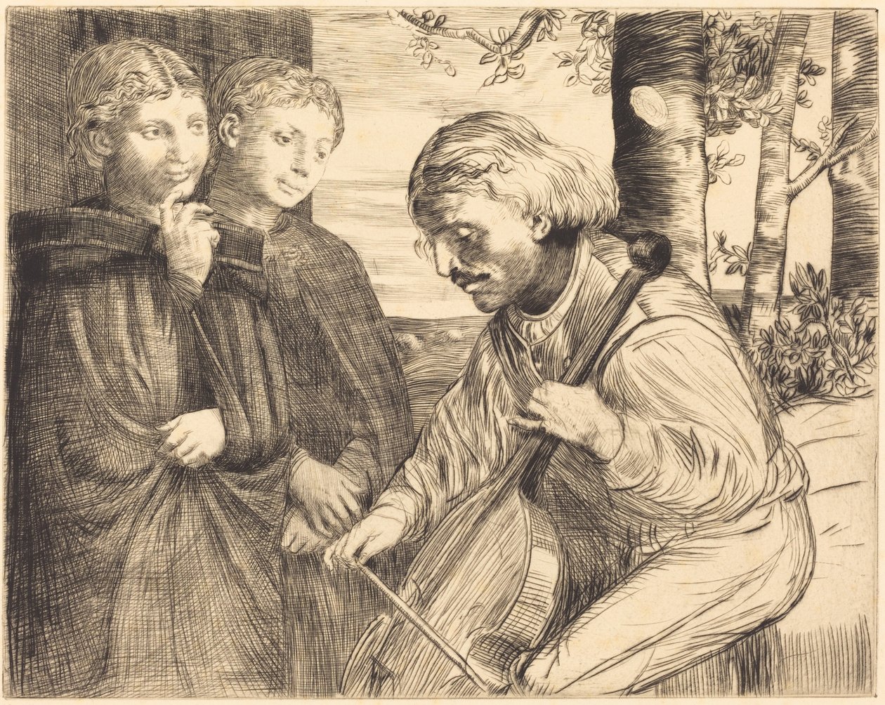 Viol Player (Violspelaren) av Alphonse Legros