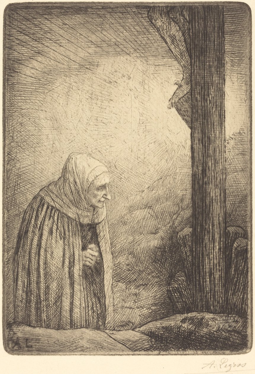 Kvinna vid korsets fot (Femme au calvaire) av Alphonse Legros