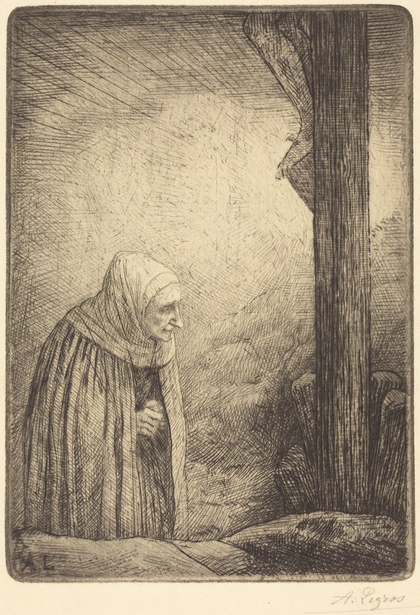 Kvinnan vid korsets fot (Femme au calvaire) av Alphonse Legros