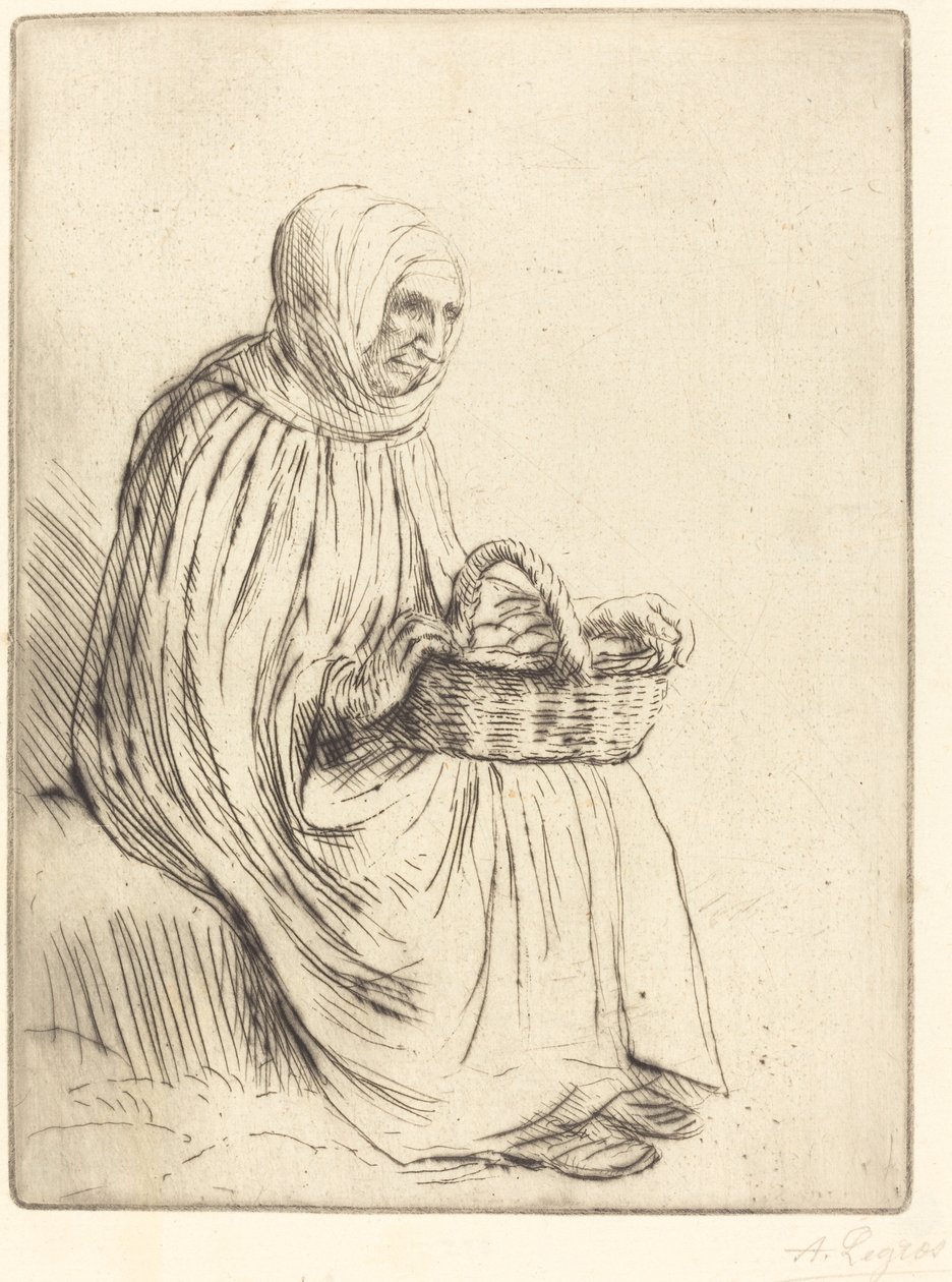 Kvinnan på marknadsplatsen av Alphonse Legros