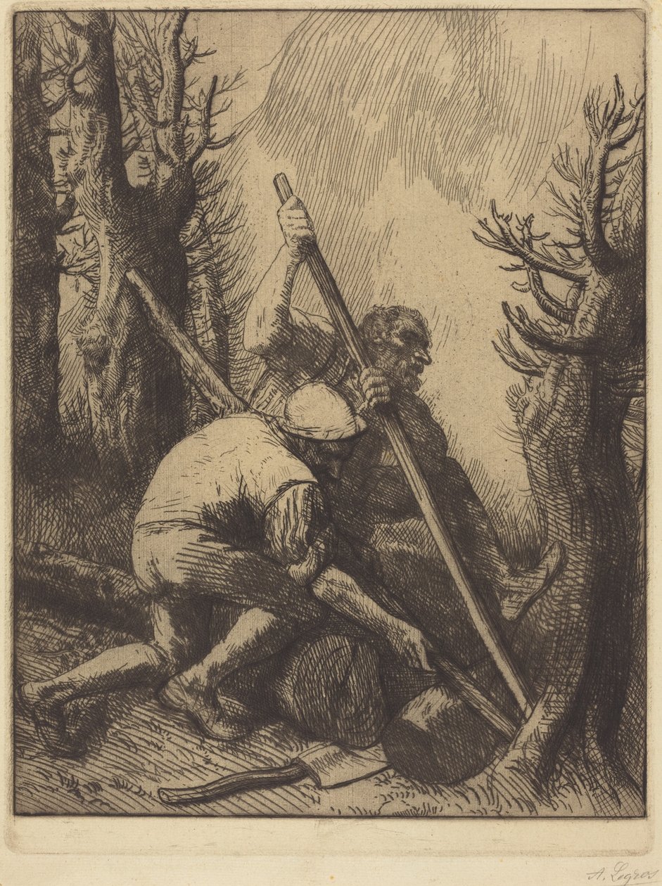 Woodcutters, 3:e plåten (Skogshuggarna) av Alphonse Legros