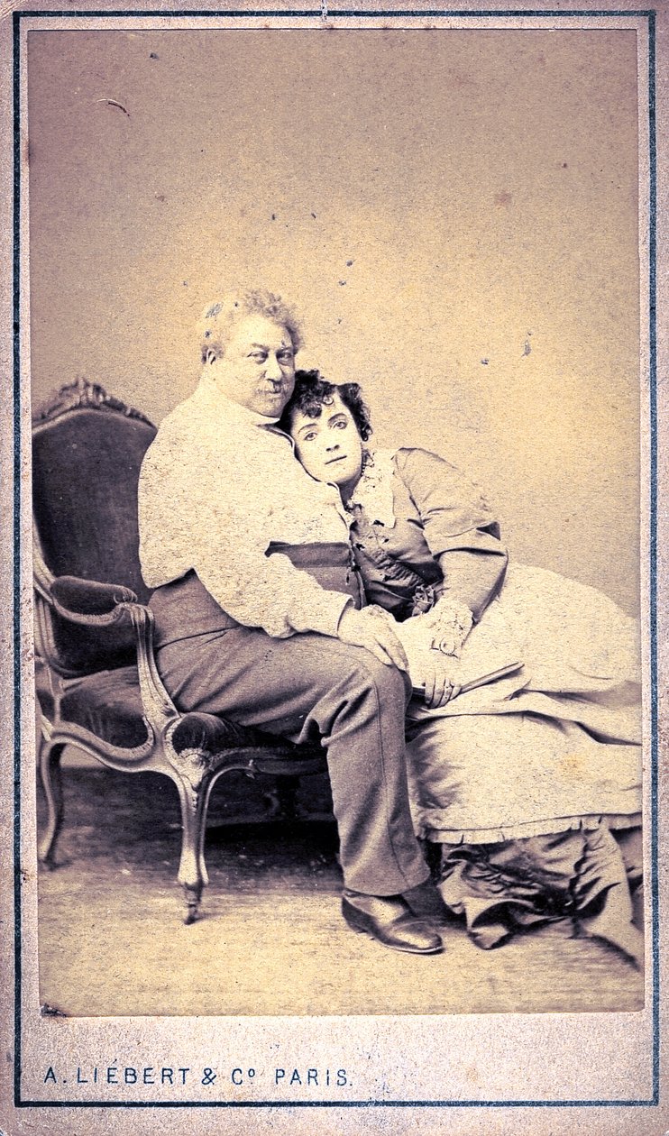 Alexandre Dumas och Miss Menken av Alphonse Liebert & C (foto) av Alphonse Liebert