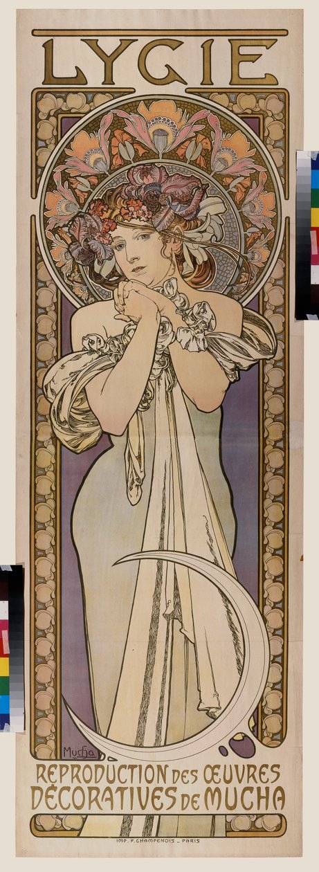 Annonsaffisch för dansgruppen Lygie. Affisch av Alfons Maria Mucha (Alphonse Marie Mucha av Alphonse Marie Mucha
