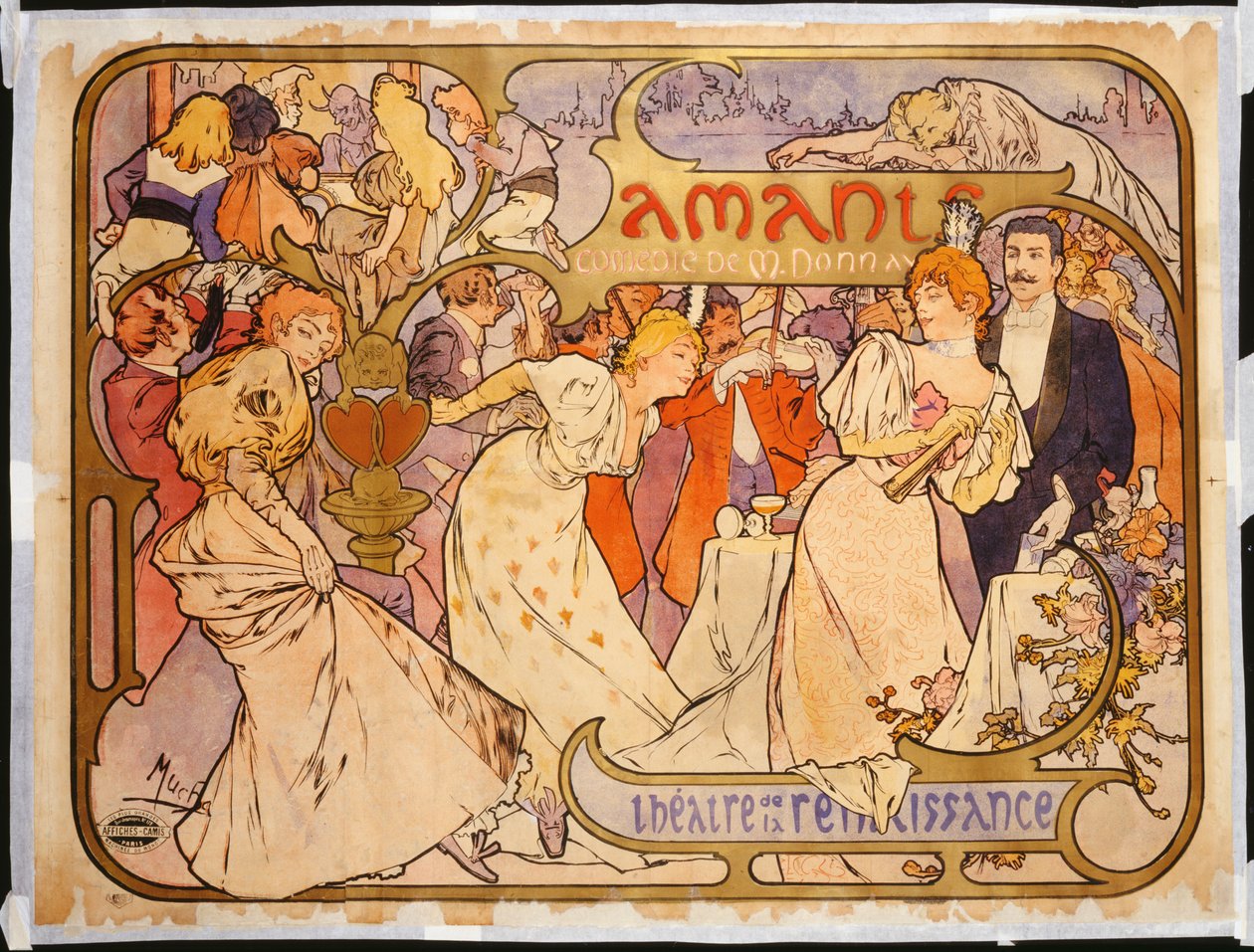 Älskare, 1895 av Alphonse Mucha