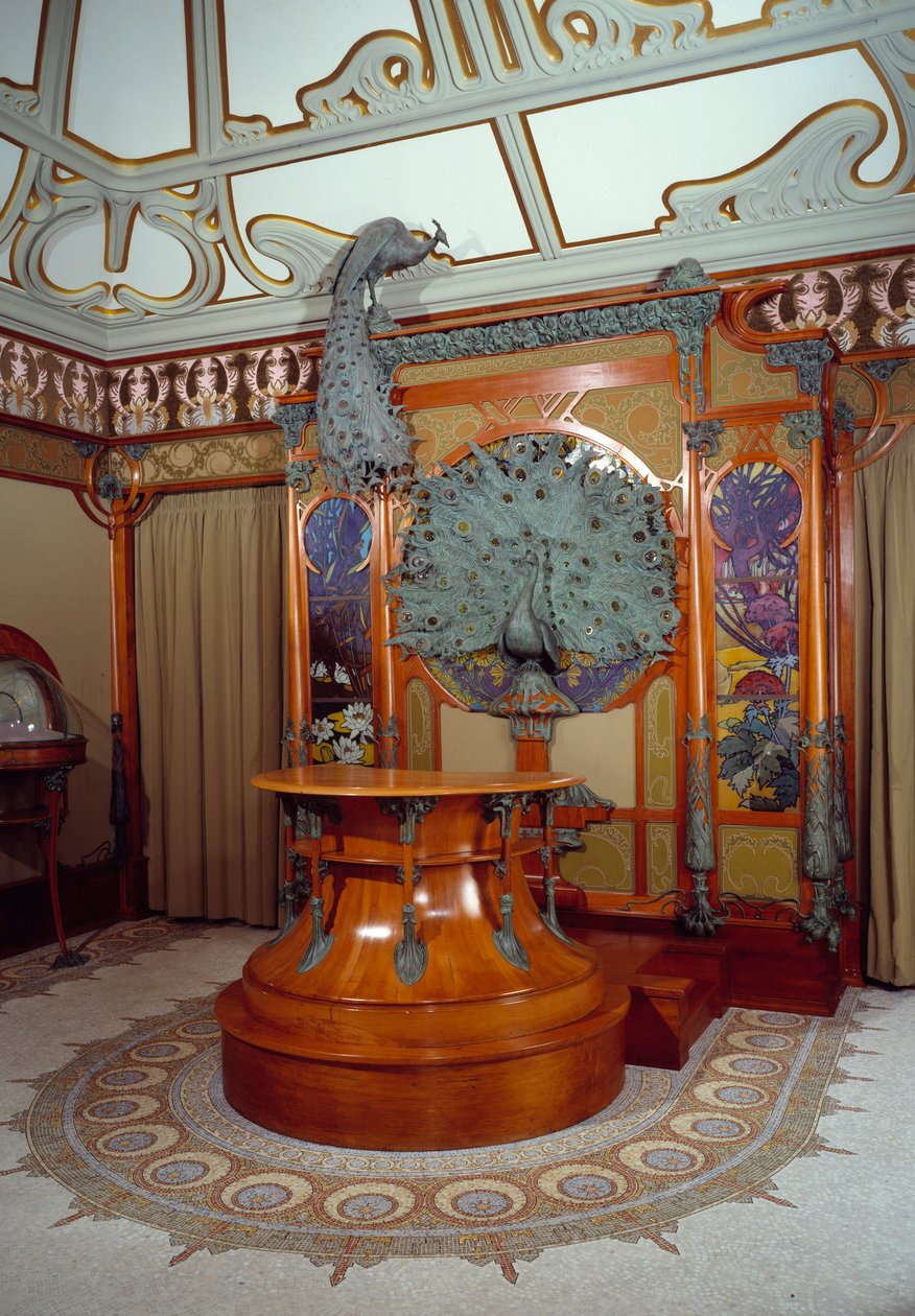 Art Nouveau: inredning av juveleraren Georges Fouquets butik (1862-1957) i Paris av Alphonse Mucha