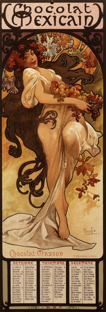 Choklad Masson, 1897 av Alphonse Mucha