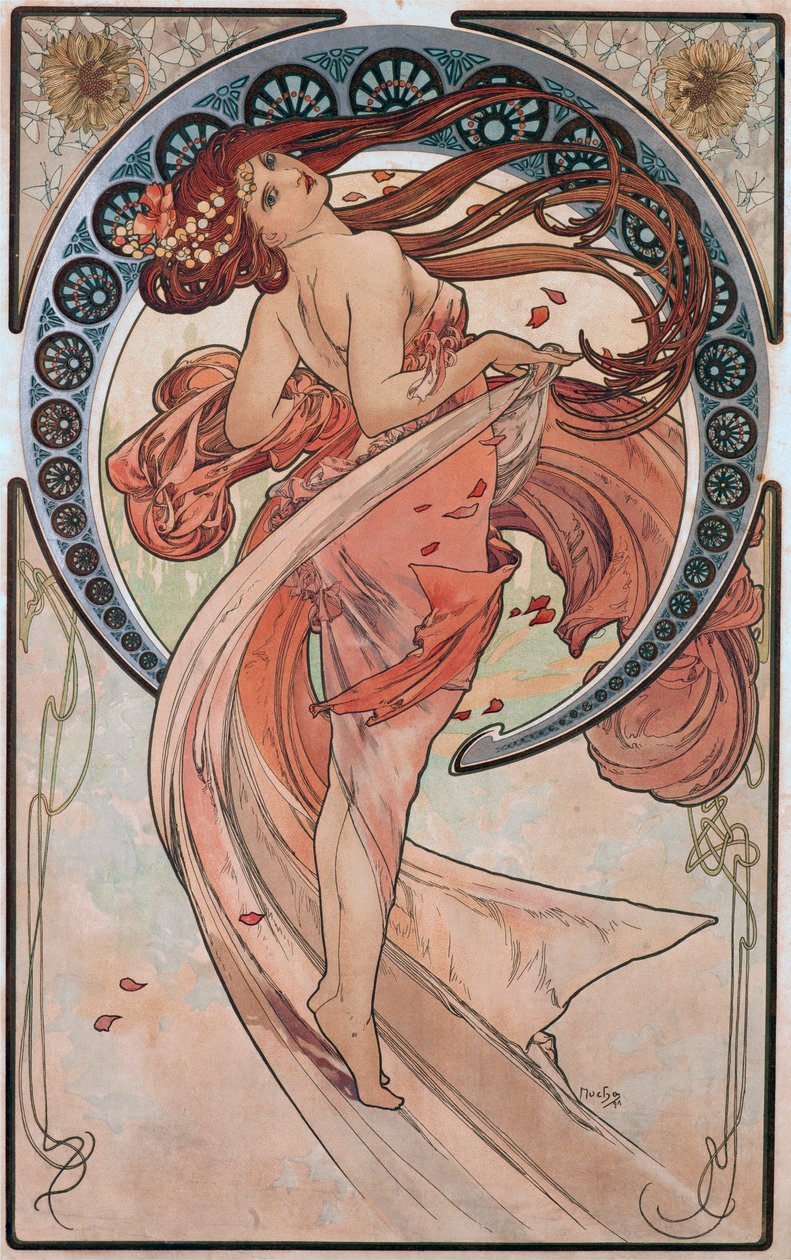Dans (ros) av Alphonse Mucha