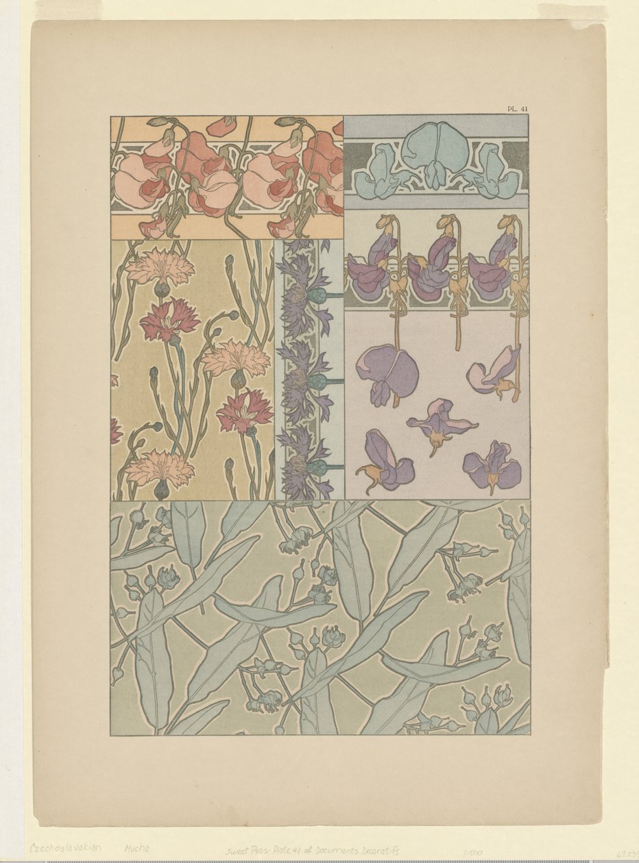 Dokumentdekorationer: Tallrik 41 av Alphonse Mucha